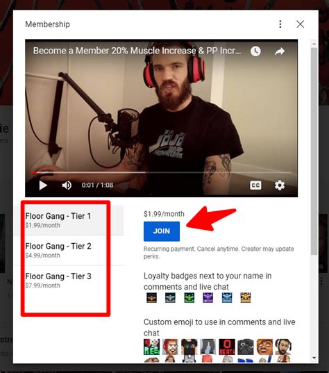 pewdiepie membership